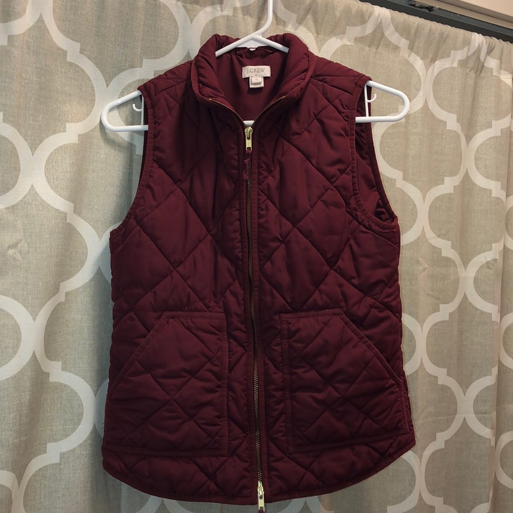 J.Crew Puffer Vest — Dark Red